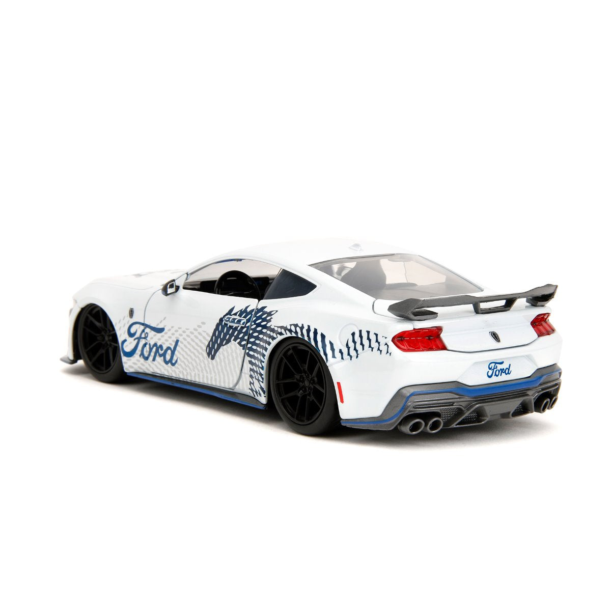 Bigtime Muscle 2024 Ford Mustang Dark Horse Glossy White 1:24 Scale Die-Cast Metal Vehicle