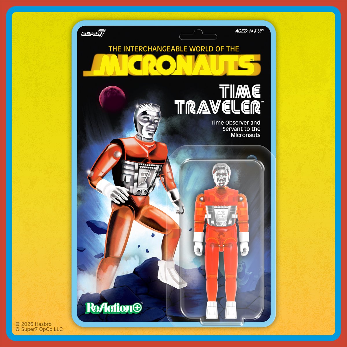 Micronauts Time Traveler (Translucent Orange) 3 3/4-Inch ReAction+ Figure