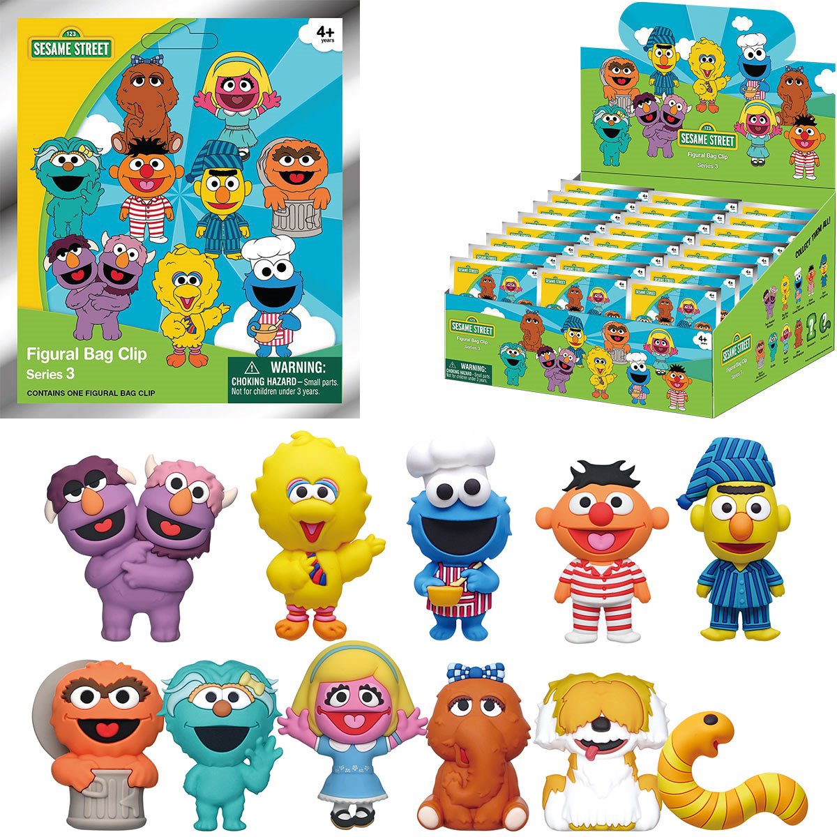 Sesame Street Series 3 3D Foam Bag Clip Random 6-Pack
