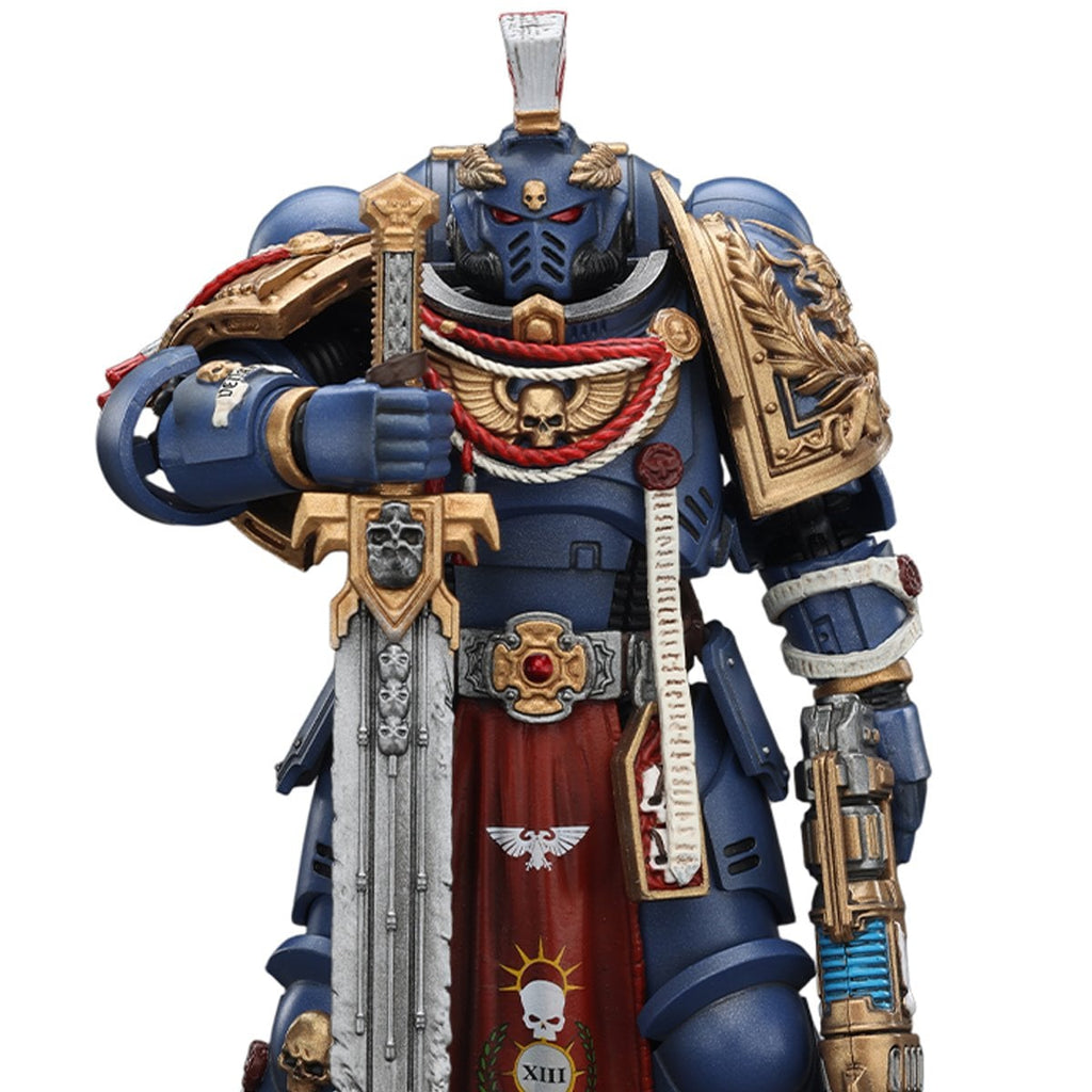 Joy Toy Warhammer Space Marine Ultramarine Relic Primus Armour Plasma Pistol and Combat Blade 1:18 Scale Action Figure