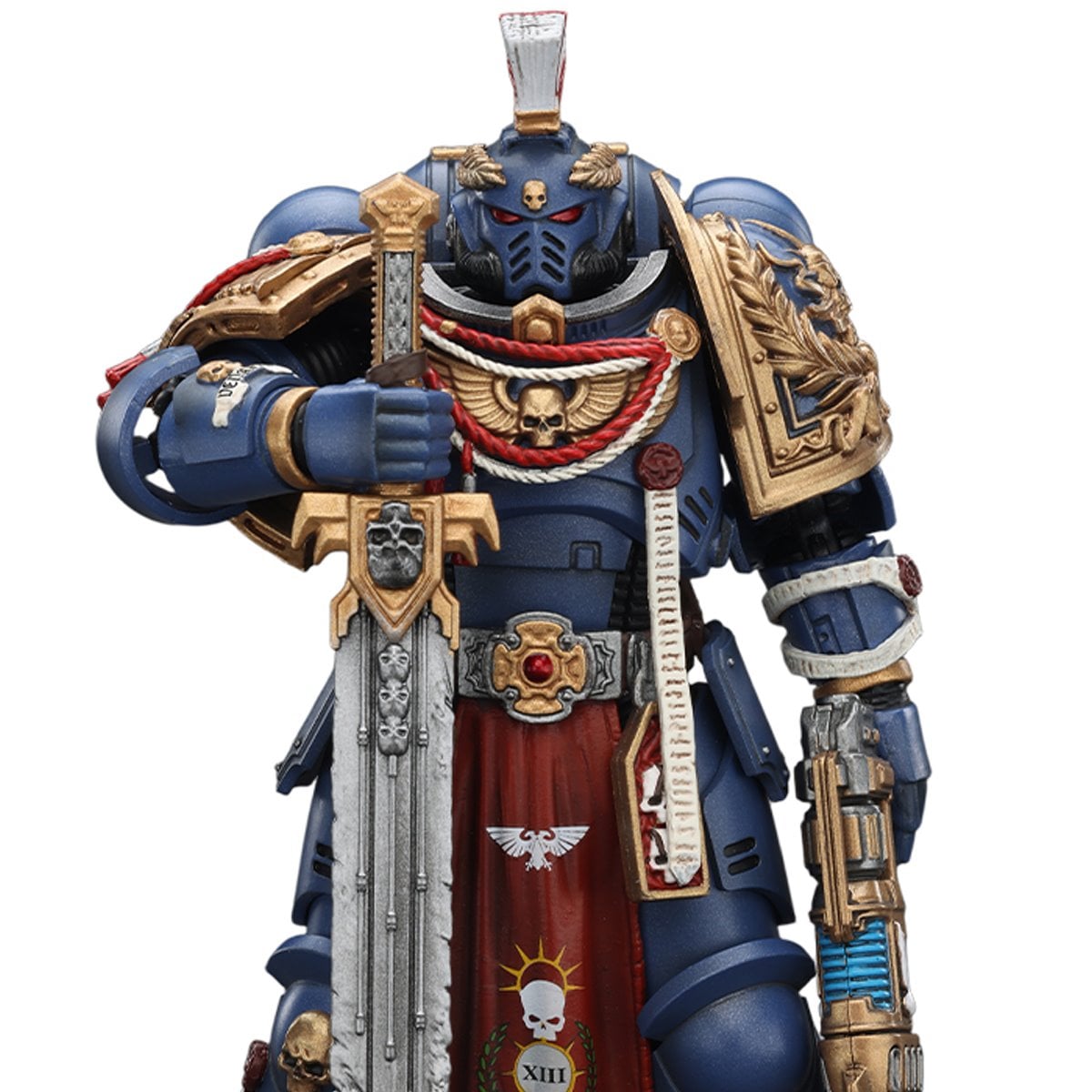 Joy Toy Warhammer Space Marine Ultramarine Relic Primus Armour Plasma Pistol and Combat Blade 1:18 Scale Action Figure