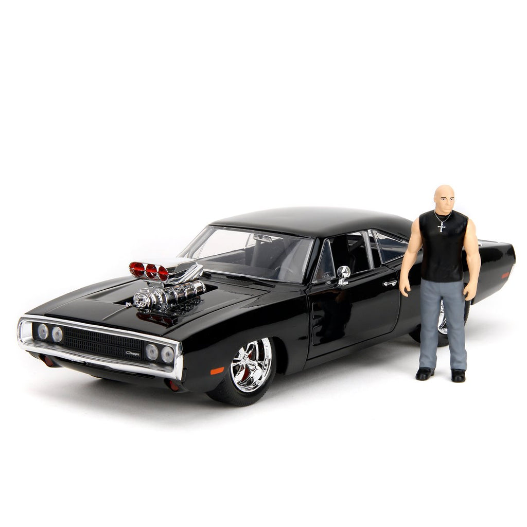 Hollywood Rides Fast and the Furious Dodge Charger R/T 1:24 Scale Die-Cast Metal Vehicle with Dom Figure