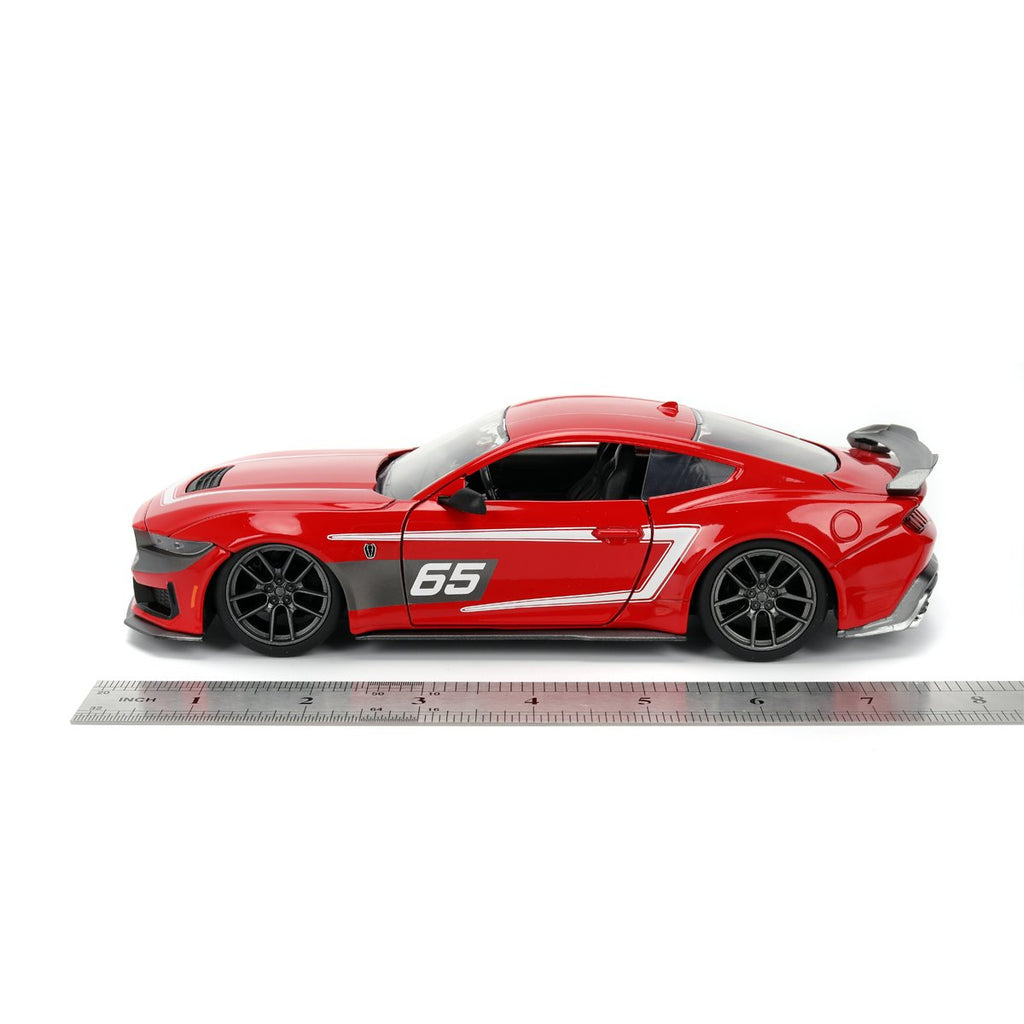 Bigtime Muscle 2024 Ford Mustang Dark Horse Glossy Red 1:24 Scale Die-Cast Metal Vehicle