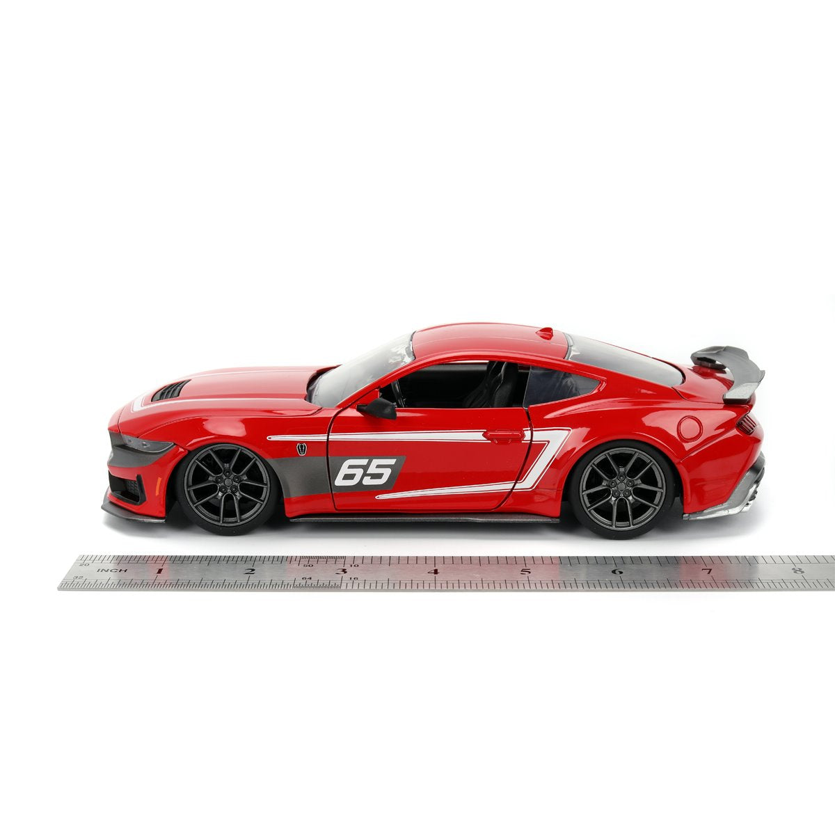 Bigtime Muscle 2024 Ford Mustang Dark Horse Glossy Red 1:24 Scale Die-Cast Metal Vehicle