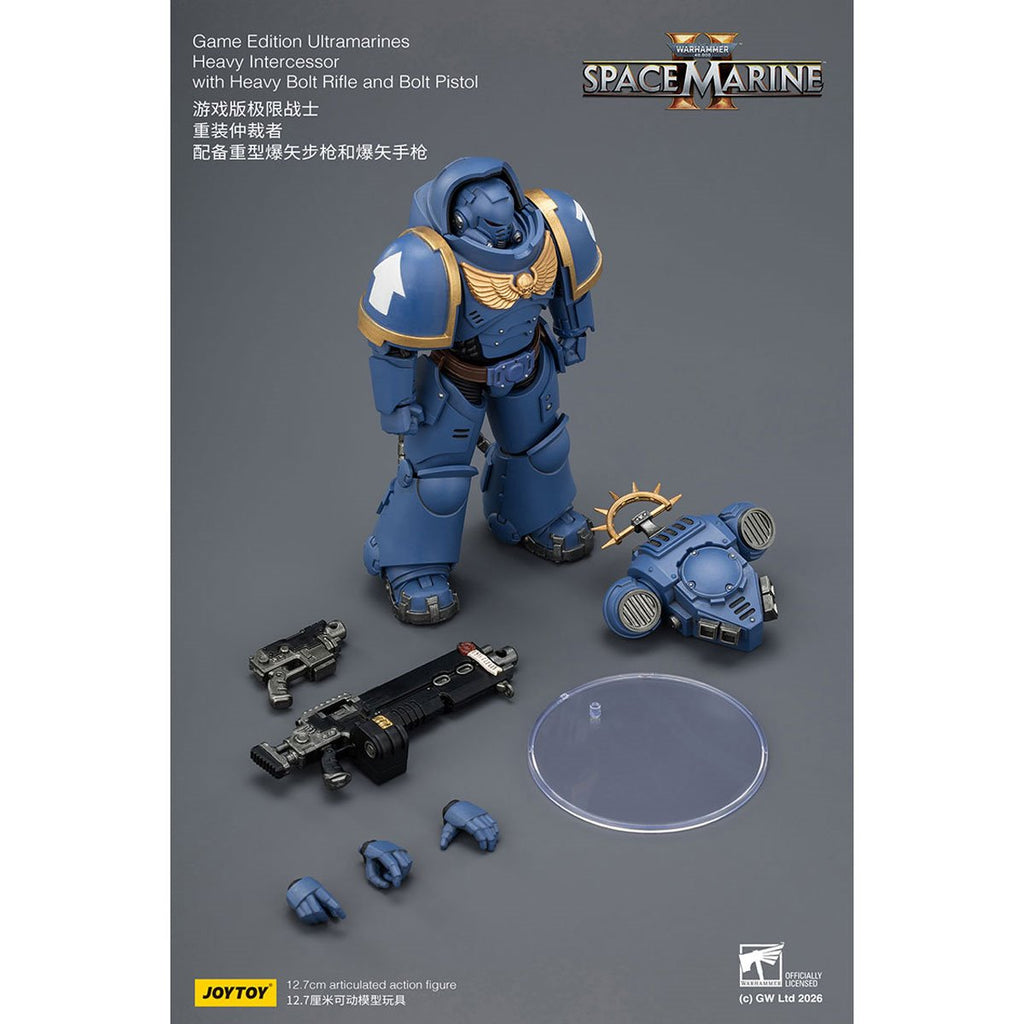 Joy Toy Warhammer 40K Space Marines Game Edition Ultramarines Intercessor Bolt Rifle & Pistol 1:18 Scale Action Figure