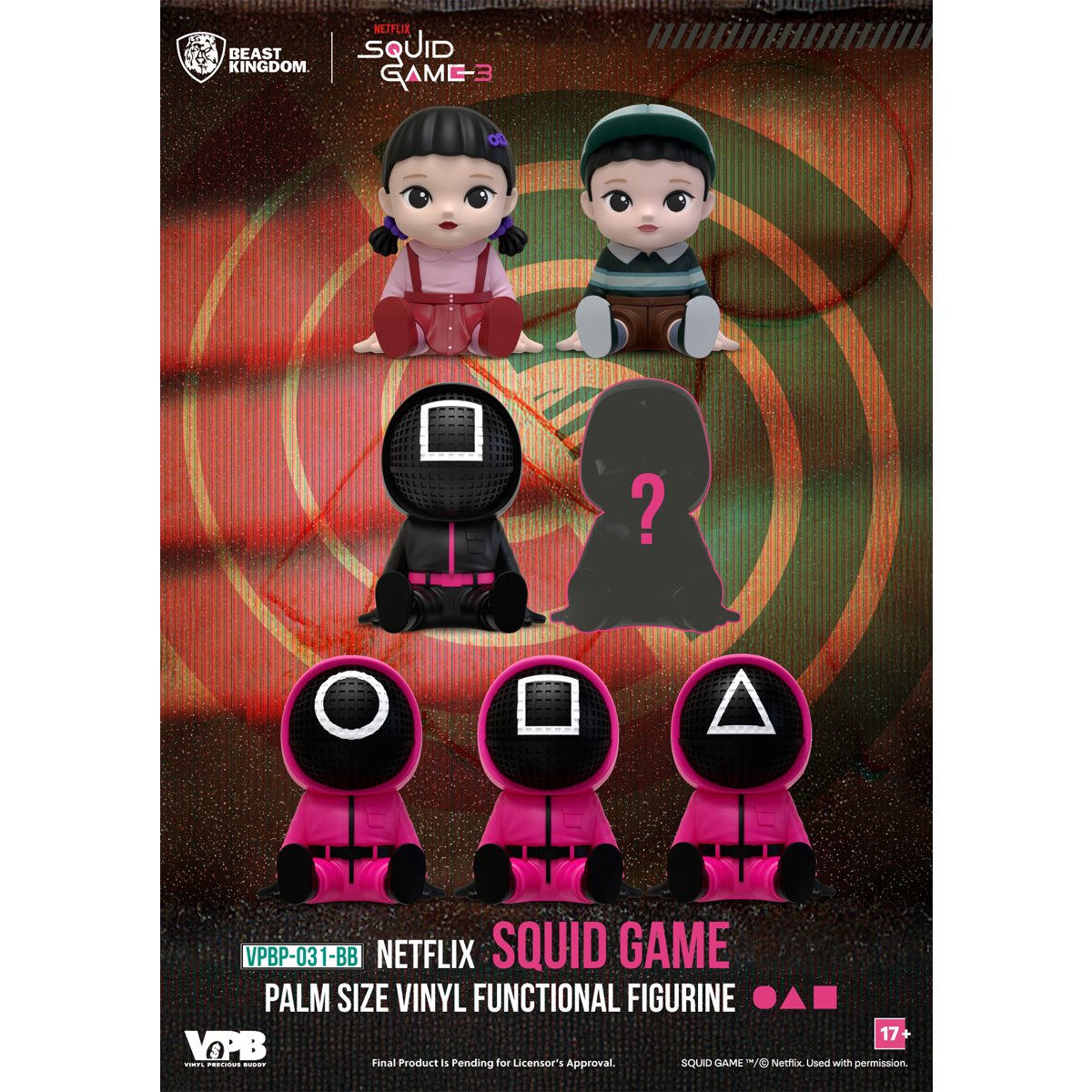 Squid Game VPBP-031 Palm Size Vinyl Functional Piggy Bank Blind Box Case of 6