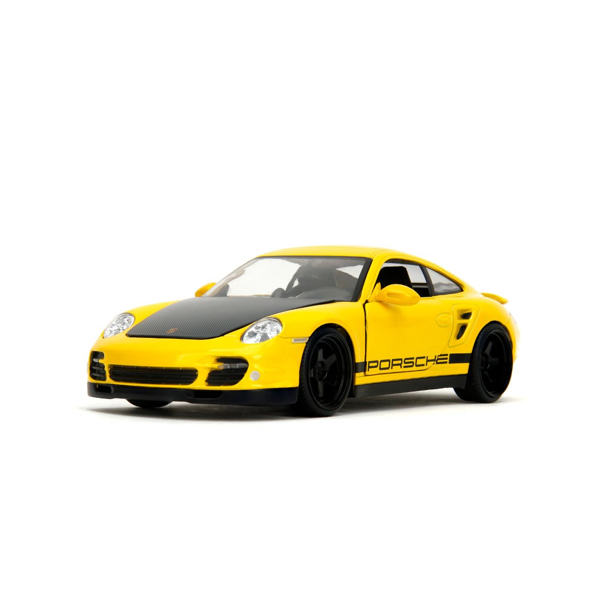 Hyper-Spec 2007 Porsche 911 Turbo 997 Yellow 1:24 Scale Die-Cast Metal Vehicle