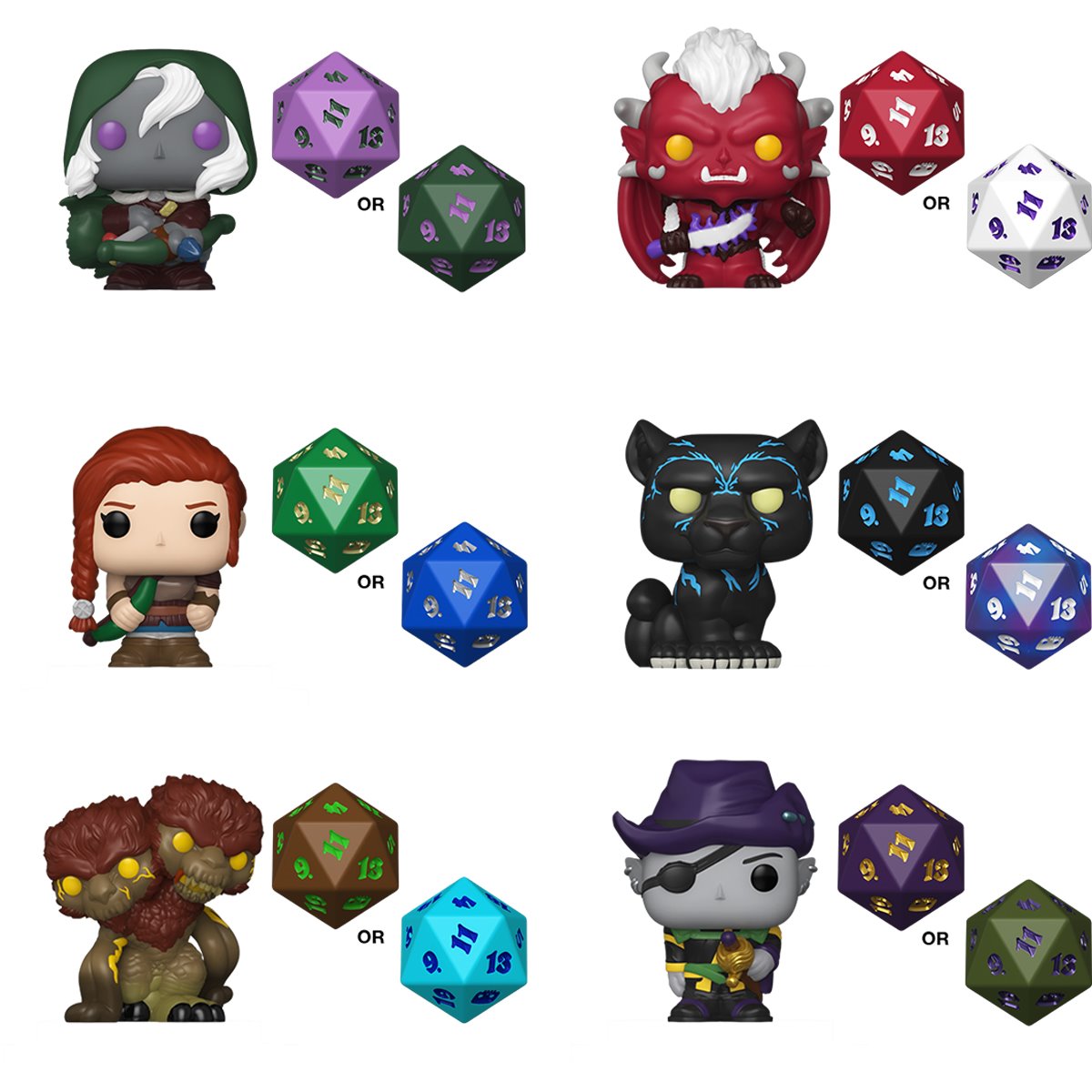 Dungeons and Dragons Funko Bitty Pop! Mini-Figure and Dice Display Case of 12