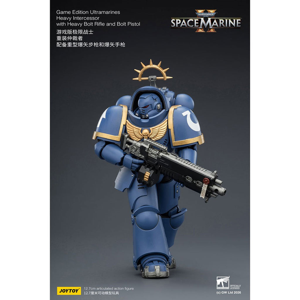 Joy Toy Warhammer 40K Space Marines Game Edition Ultramarines Intercessor Bolt Rifle & Pistol 1:18 Scale Action Figure