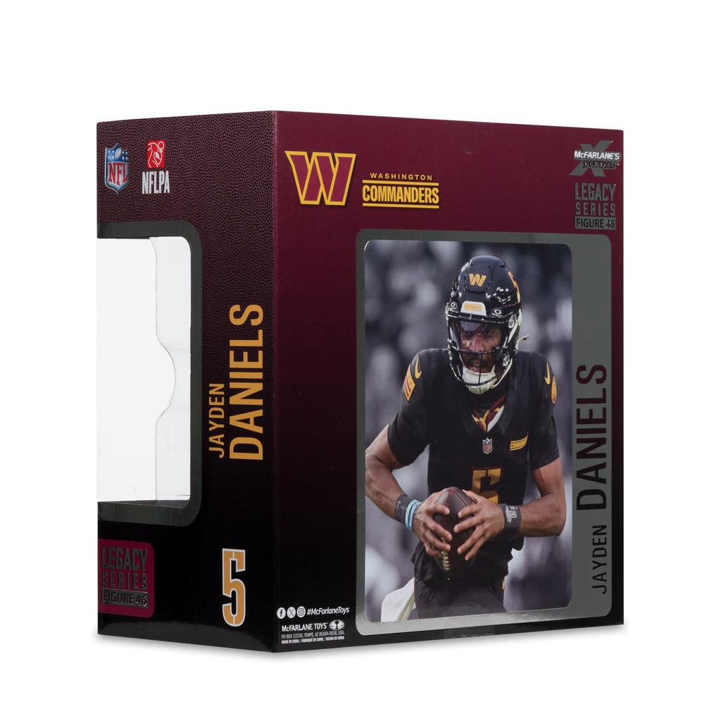 NFL SportsPicks 2025 Washington Commanders Jayden Daniels Alternate Black Uniform 7-Inch Posed Figure