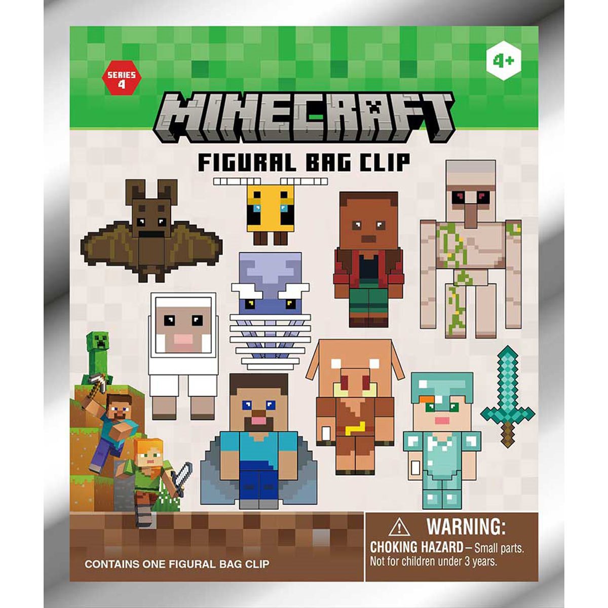 Minecraft Series 4 3D Foam Bag Clip Random 6-Pack
