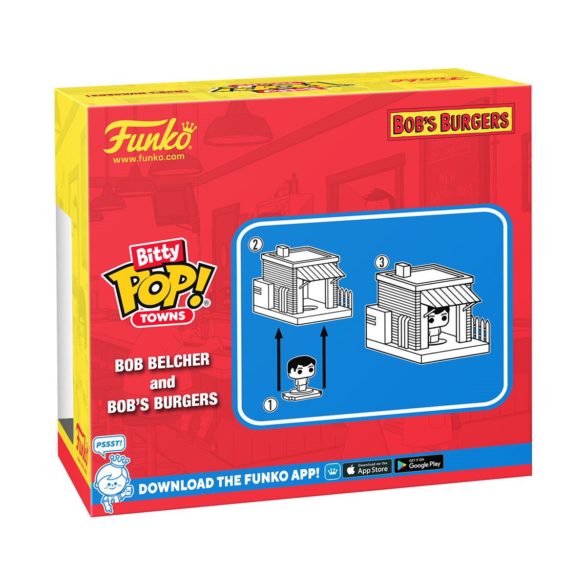 Bob's Burgers Bob Belcher and Bob's Burgers Funko Bitty Pop! Town