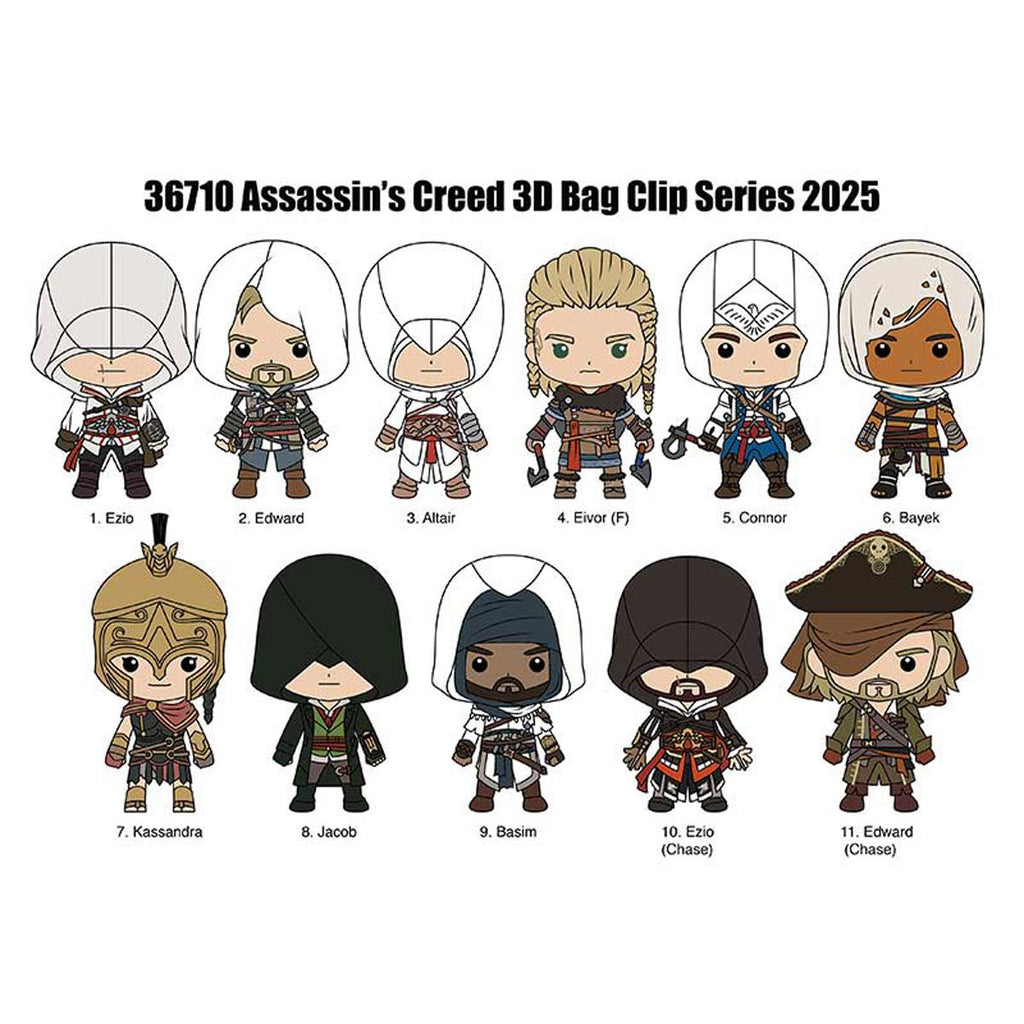 Assassins Creed 3D Foam Bag Clip Random 6-Pack