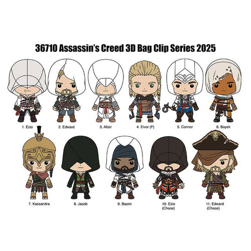 Assassins Creed 3D Foam Bag Clip Random 6-Pack