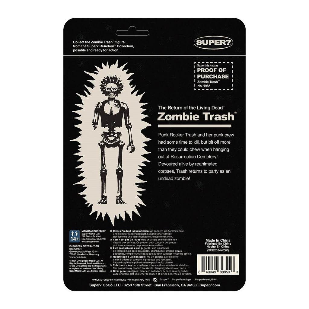 Return of the Living Dead Zombie Trash (Monster Glow in the Dark) 3 3/4-Inch ReAction Figure