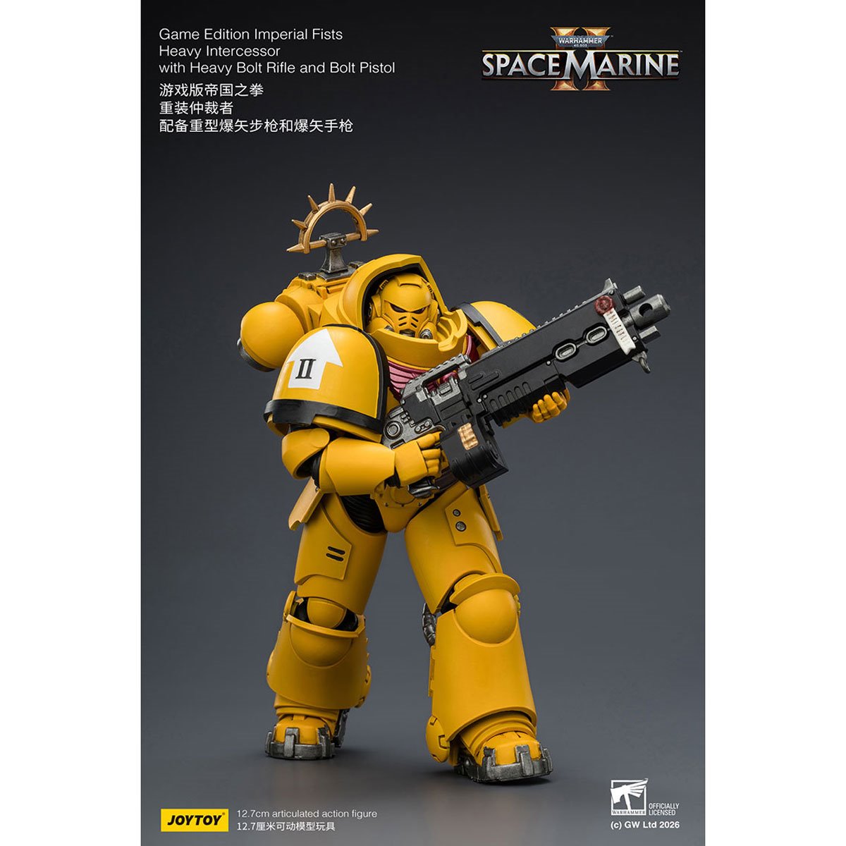 Joy Toy Warhammer 40,000 Space Marines Game Edition Imperial Fists Intercessor Rifle & Pistol 1:18 Scale Action Figure