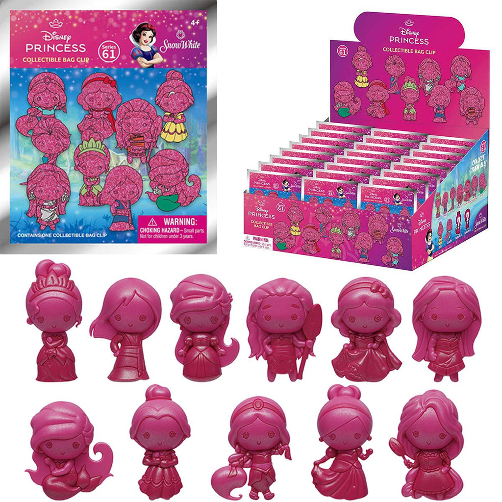 Disney Princess Care Your World Series 61 3D Foam Bag Clip Random 6-Pack