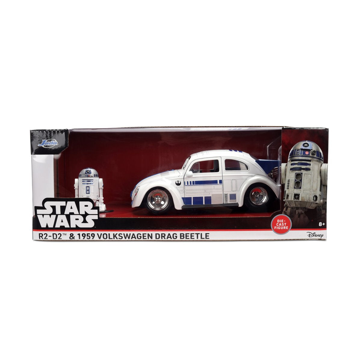 Hollywood Rides Star Wars 1959 Volkswagen Drag Beetle 1:24 Scale Die-Cast Metal Vehicle with R2-D2 Figure
