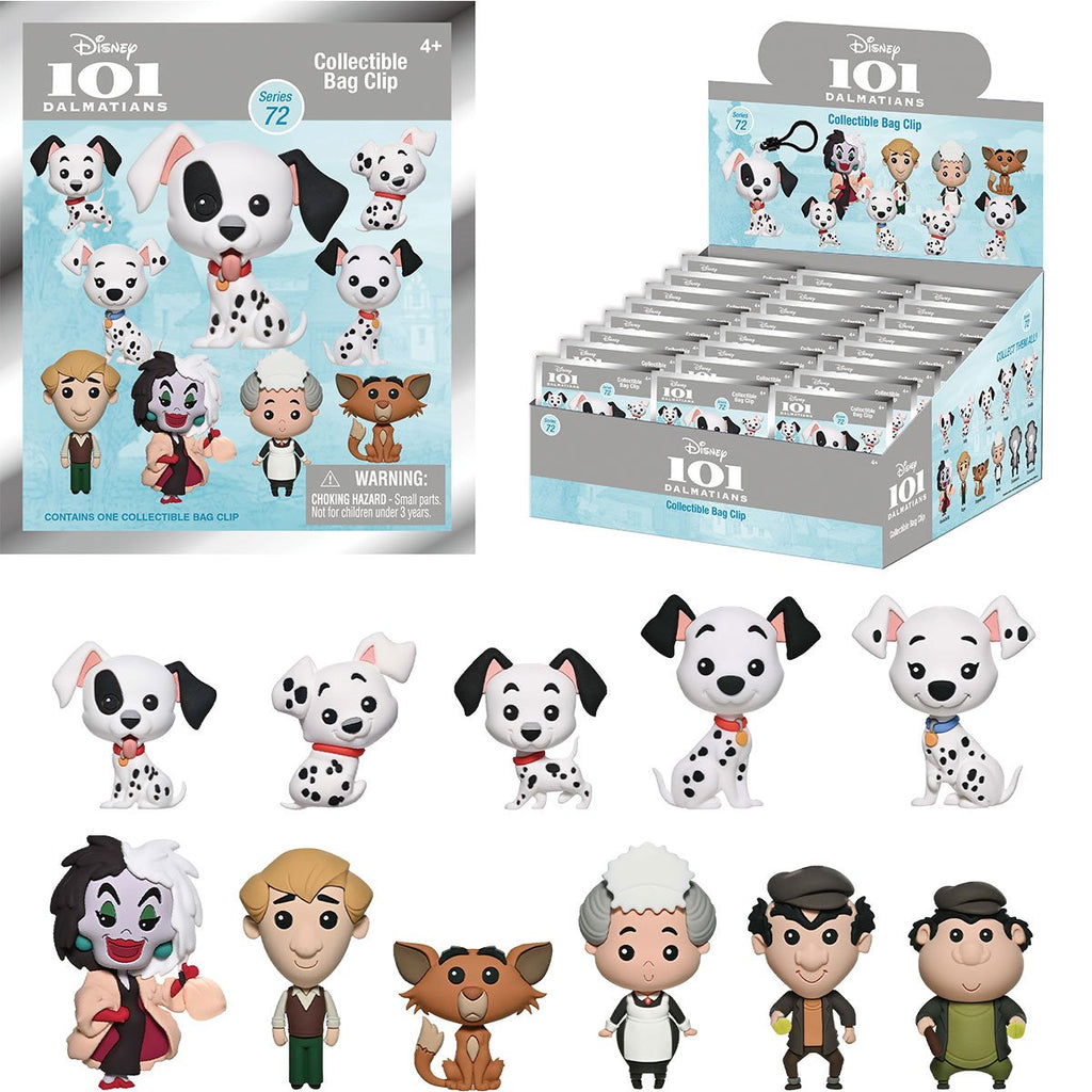101 Dalmatians Series 72 3D Foam Bag Clip Random 6-Pack
