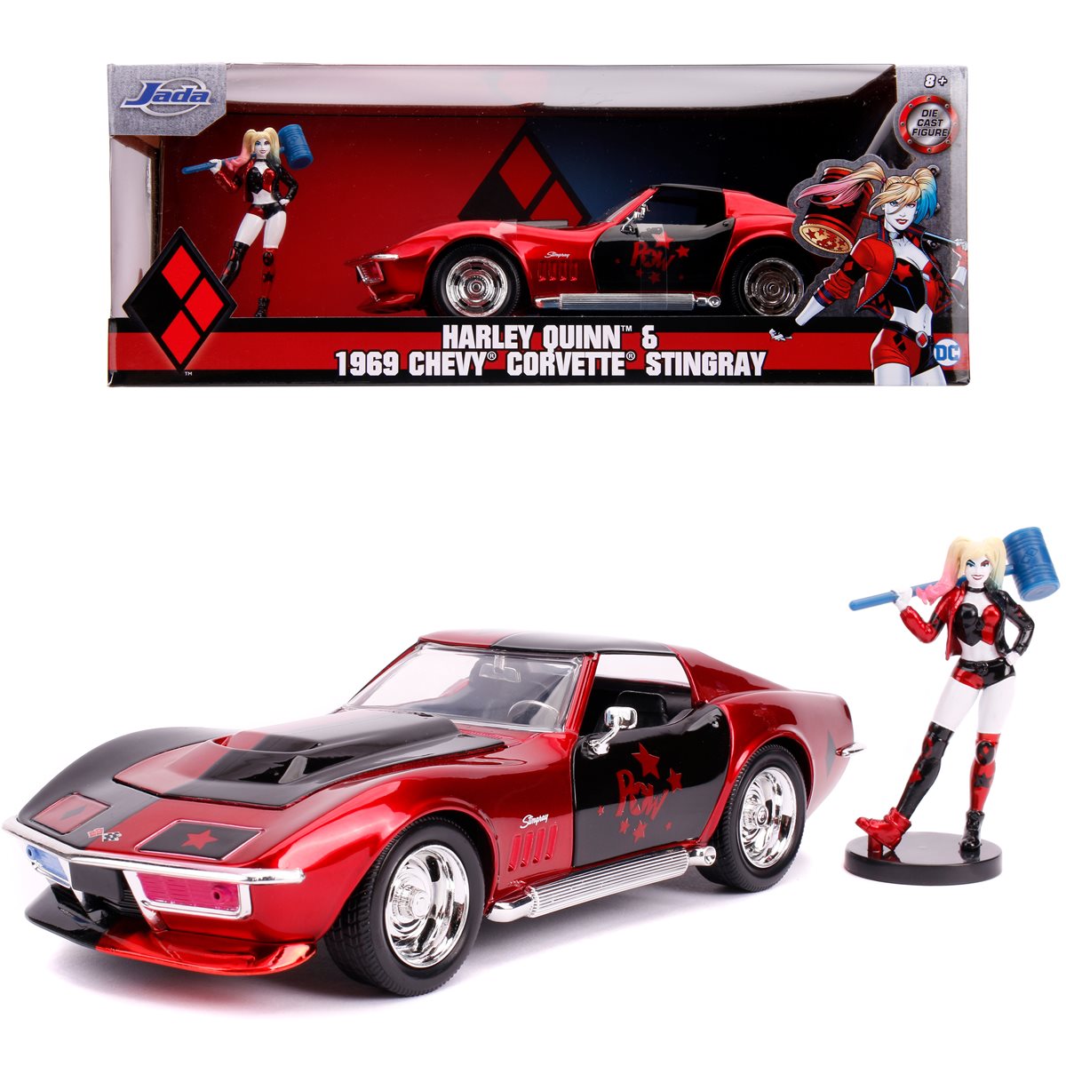 Harley Quinn 1969 Chevy Corvette Stingray The New 52 1:24 Scale Die-Cast Metal Vehicle