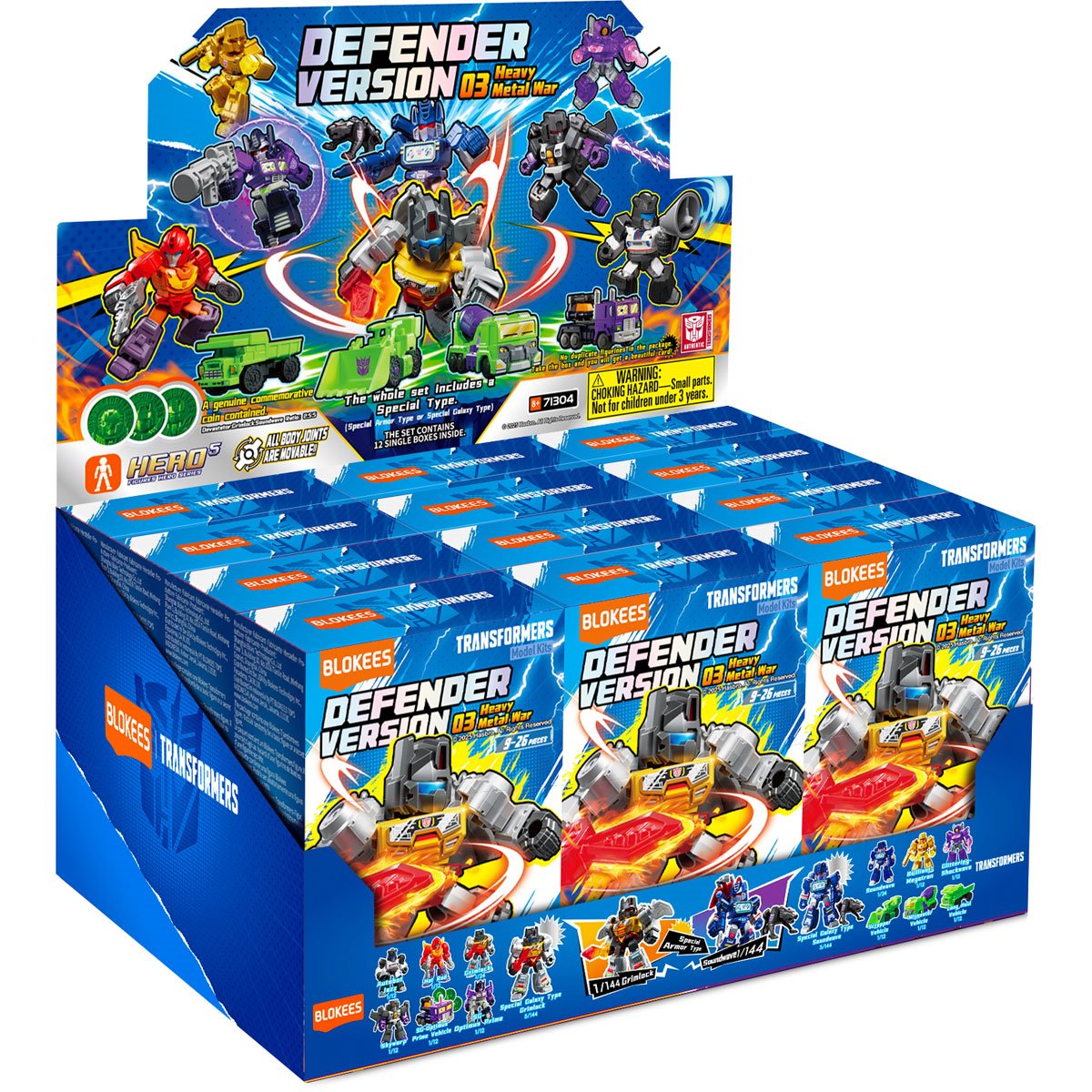 Transformers Defender Version 03 Heavy Metal War Blokees Mini Model Kit Display of 12