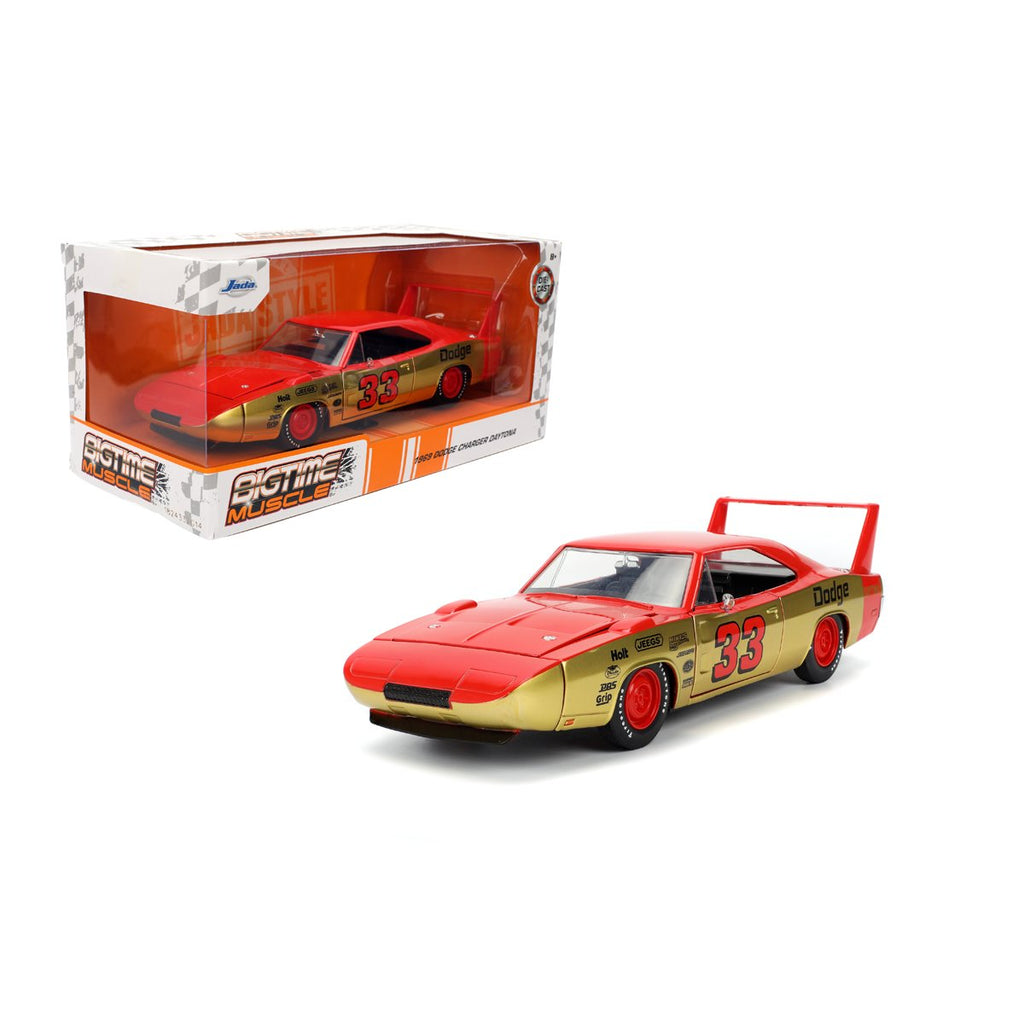 Bigtime Muscle 1969 Red Dodge Charger Daytona 1:24 Scale Die-Cast Metal Vehicle
