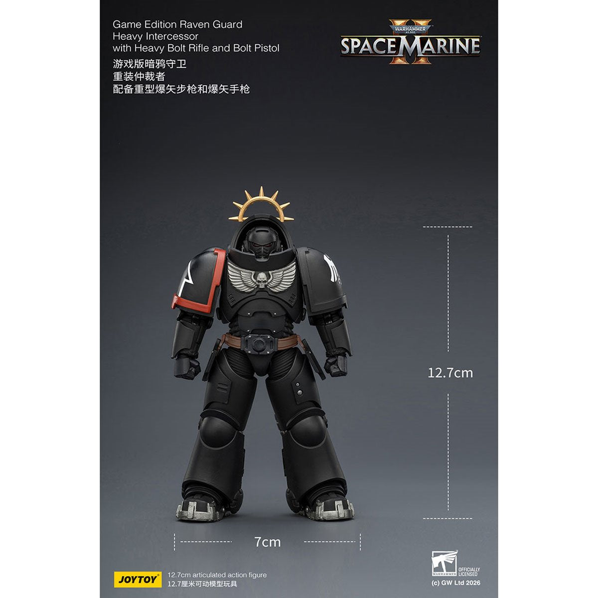 Joy Toy Warhammer 40K Space Marines Game Edition Raven Guard Intercessor Bolt Rifle & Pistol 1:18 Scale Action Figure