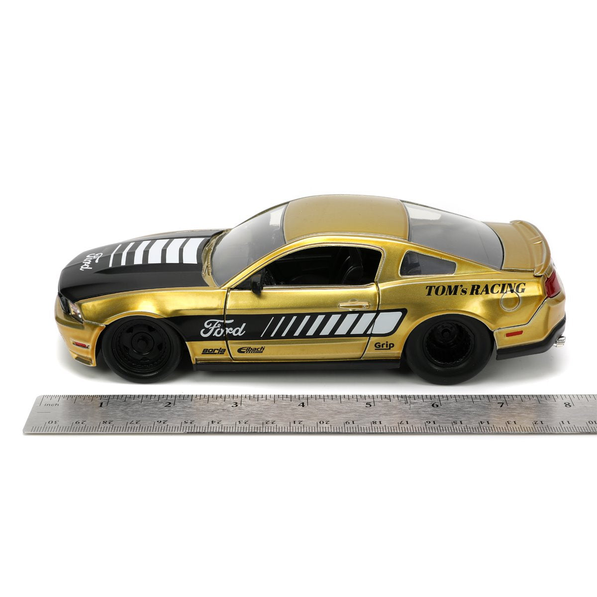 Bigtime Muscle 2010 Ford Mustang GT Tom's Racing 1:24 Scale Die-Cast Metal Vehicle