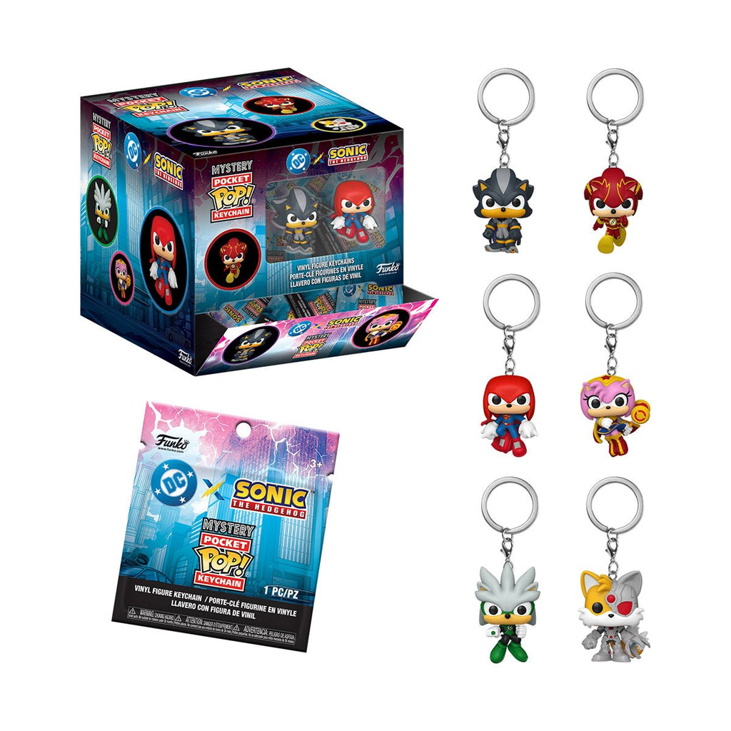 Justice League x Sonic the Hedgehog Funko Pocket Pop! Key Chain - Random 4-Pack