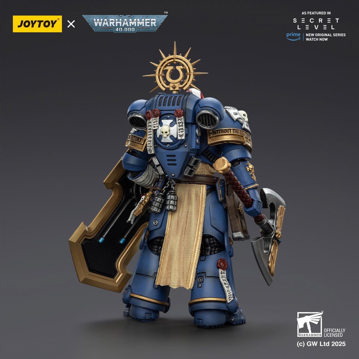 Joy Toy Warhammer 40,000 Ultramarines Metaurus with Power Axe, Stormshield and Plasma Pistol 1:18 Scale Action Figure