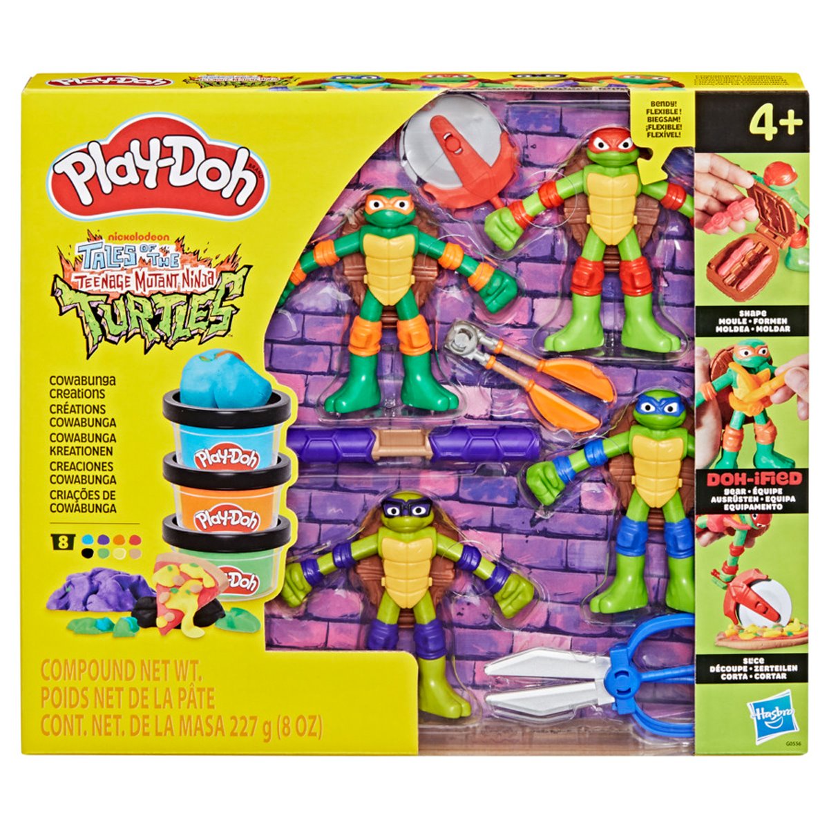 Teenage Mutant Ninja Turtles Play-Doh Cowabunga Creations Bendy 4-Inch Action Figures Set