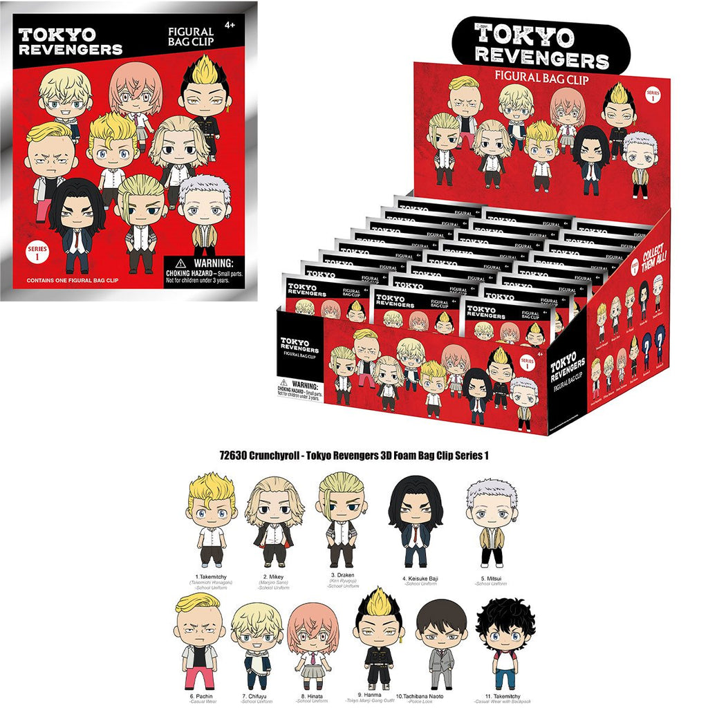 Tokyo Revengers 3D Foam Bag Clip Random 6-Pack