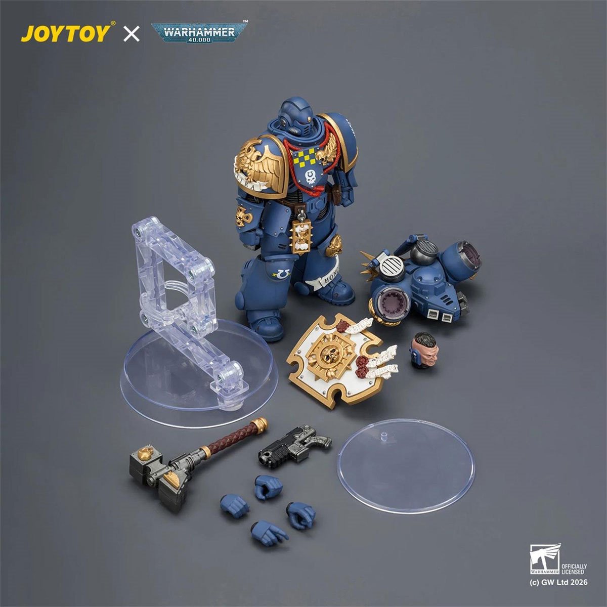 Joy Toy Warhammer 40,000 Ultramarines Captain with Jump Pack and Relic Shield 1:18 Scale Action Figure