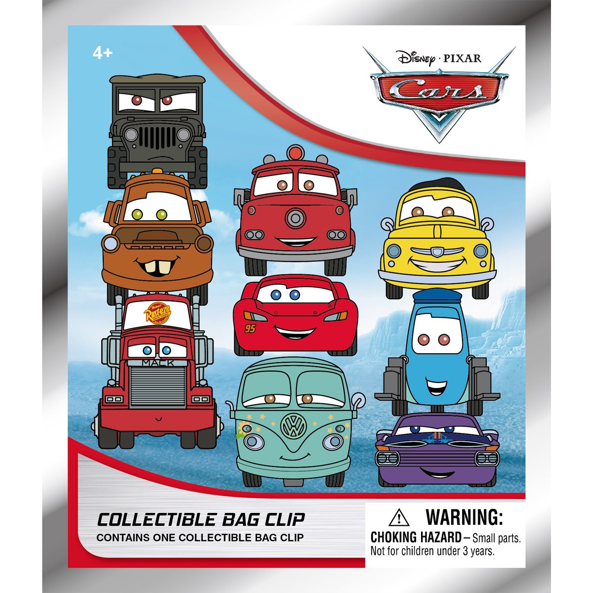 Cars 3D Foam Bag Clip Random 6-Pack