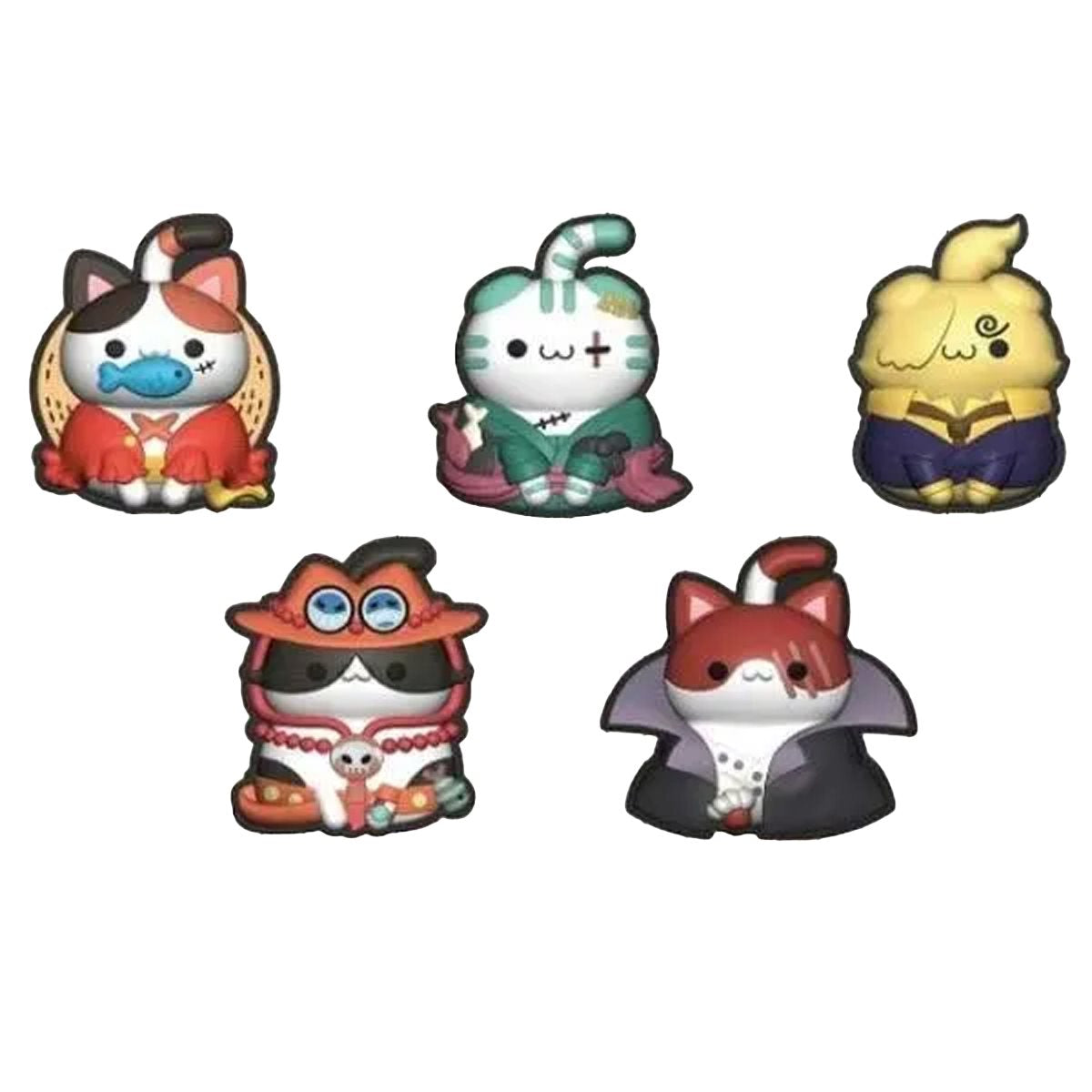 One Piece Nyan Piece Nyan! Mega Cat Project Rubber Clip Set