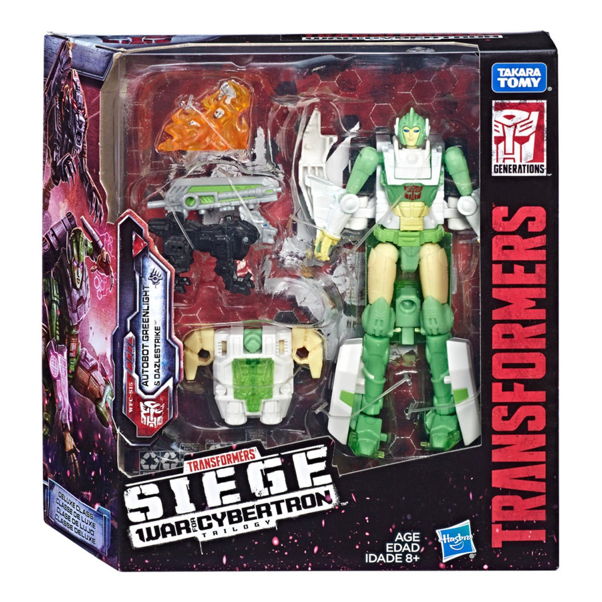 Transformers Generations War for Cybertron: Siege Deluxe Class WFC-S15 Autobot Greenlight with Dazzlestrike