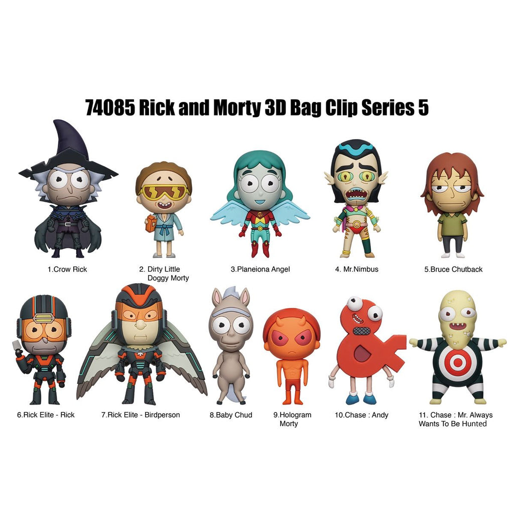Rick and Morty 10th Anniversary Series 5 3D Foam Bag Clip Display Case of 24