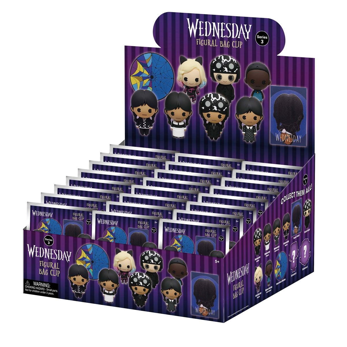 Wednesday Addams Series 3 3D Foam Bag Clip Random 6-Pack