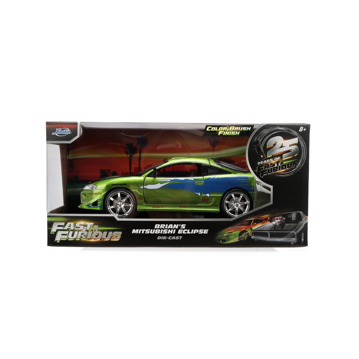 Fast and the Furious 25th Anniversary Brian's Mitsubishi Eclipse 1:24 Scale Die-Cast Metal Vehicle