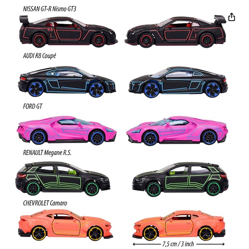 Majorette Light Racer 1:64 Scale Die-Cast Metal Vehicle 5-Pack