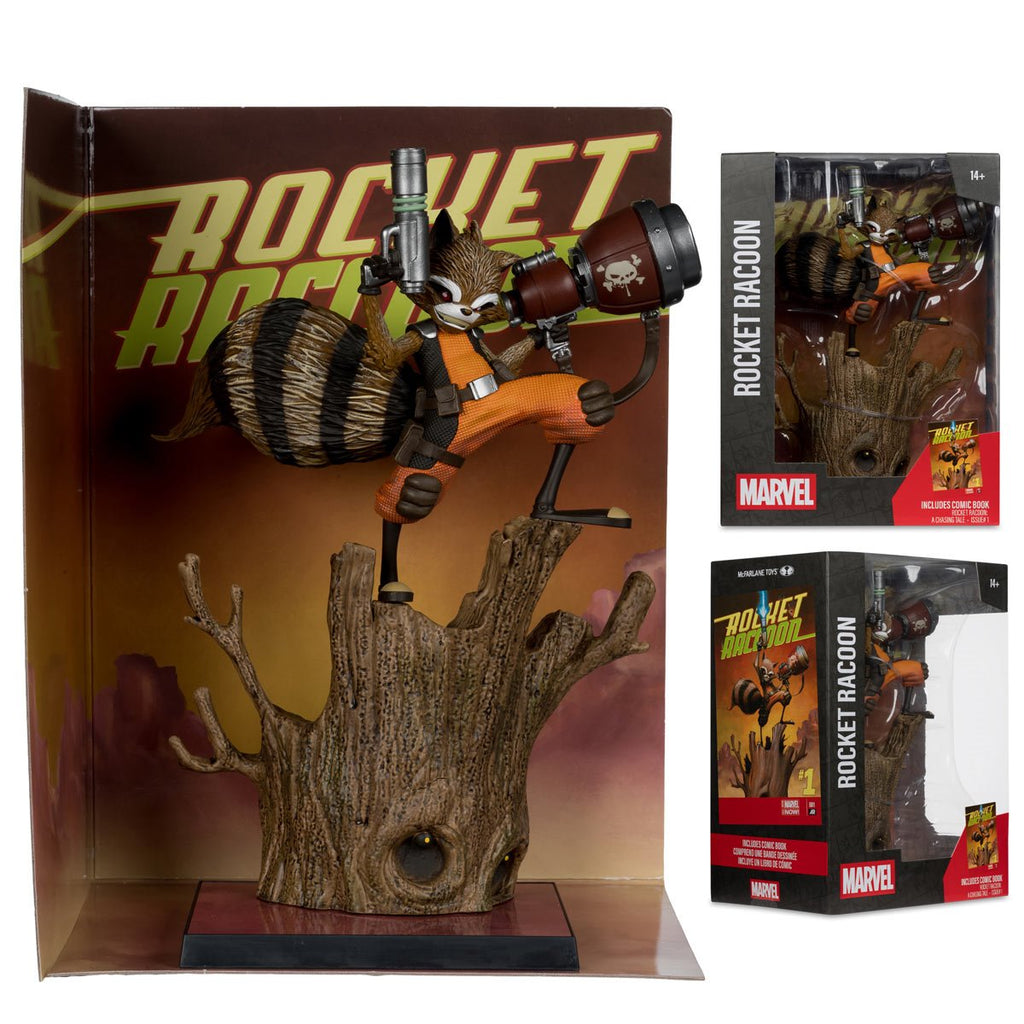 Marvel Wave 7 Rocket Racoon A Chasing Tale #1 1:6 Scale Posed Figure with Scene and Comic