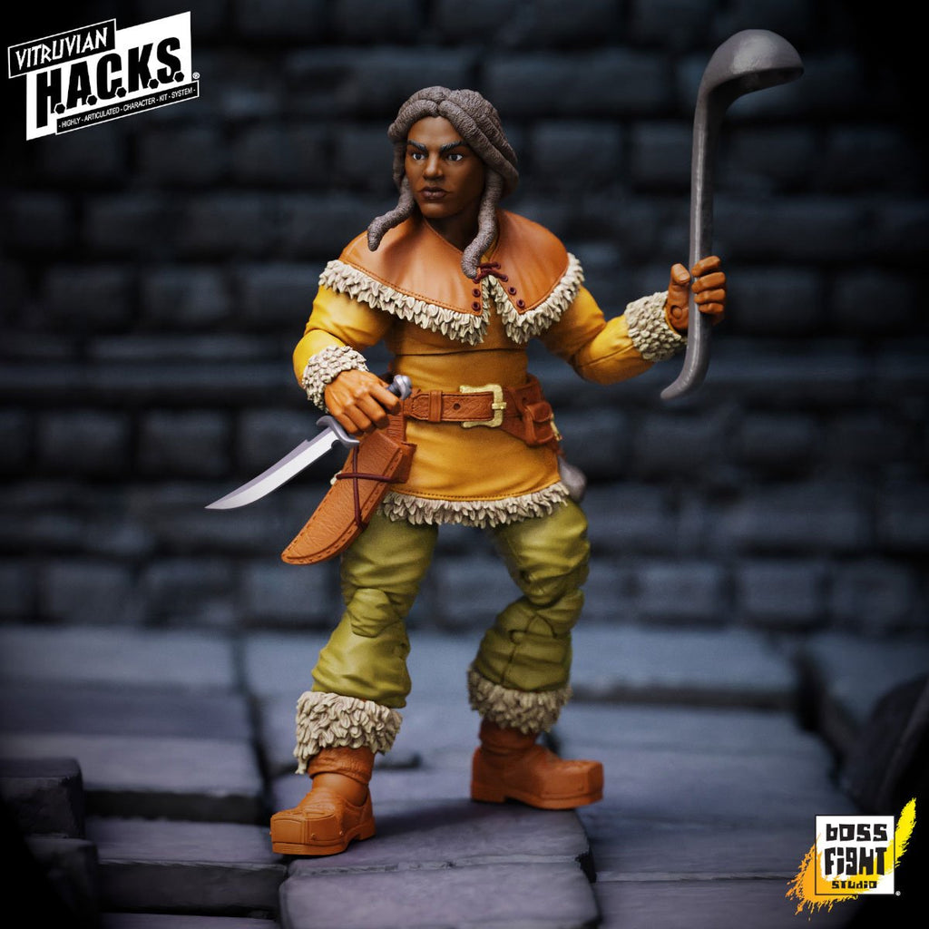 Vitruvian H.A.C.K.S. Fantasy Wave 8 Madame Ruskin Dwarf Tavern Keeper 1:18 Scale Action Figure