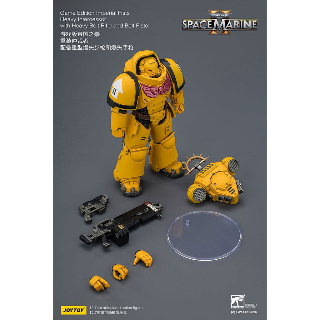 Joy Toy Warhammer 40,000 Space Marines Game Edition Imperial Fists Intercessor Rifle & Pistol 1:18 Scale Action Figure