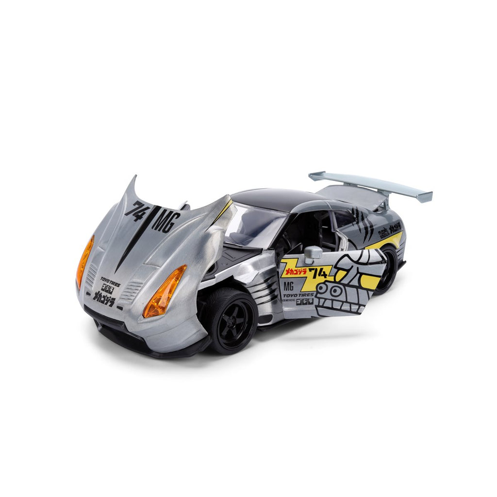Godzilla 2009 Nissan GT-R R35 Ben Sopra 1:24 Scale Die-Cast Metal Vehicle with Mechagodzilla Figure