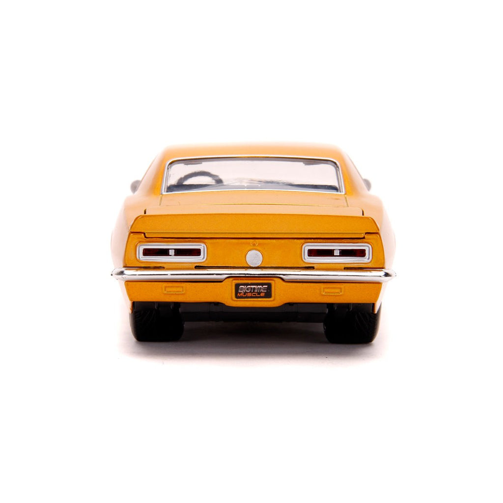 Bigtime Muscle 1967 Chevy Camaro Gold with Black Stripes 1:24 Scale Die-Cast Metal Vehicle