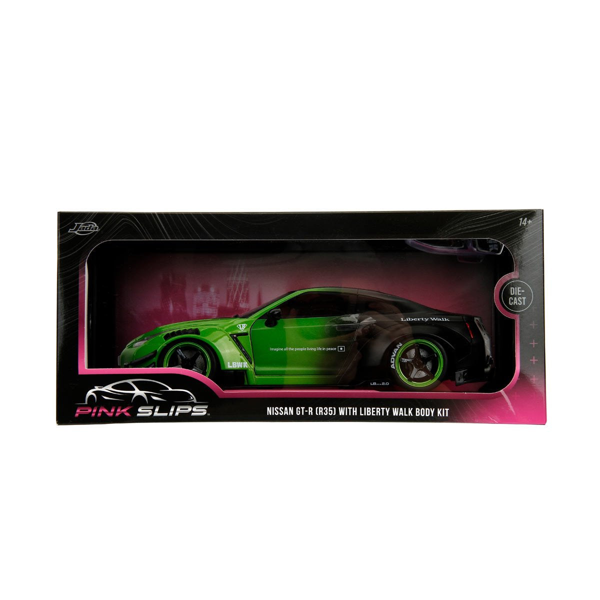 Pink Slips Wave 1 Nissan GT-R R35 with Liberty Walk Body Kit 1:18 Scale Die-Cast Metal Vehicle