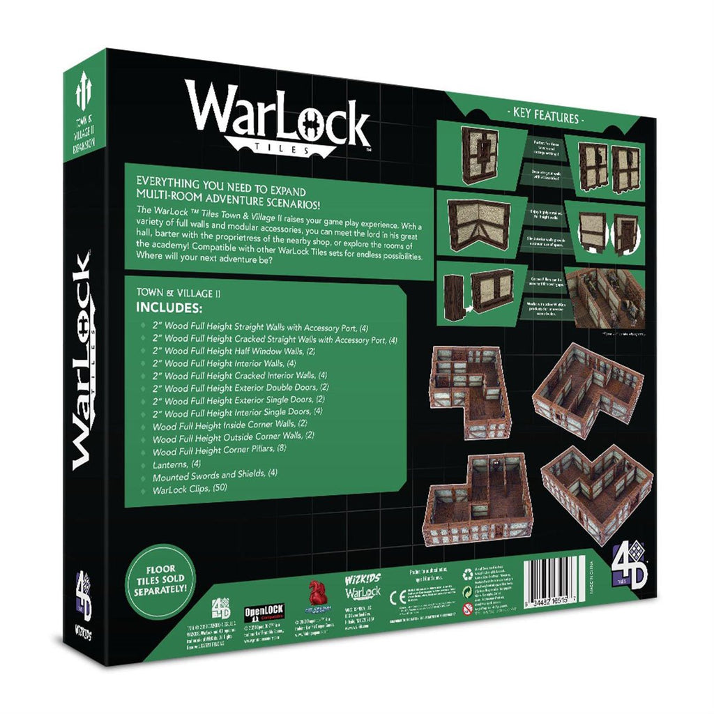 WarLock Tiles Town and Village II Full Height Plaster Walls Expansion Pack