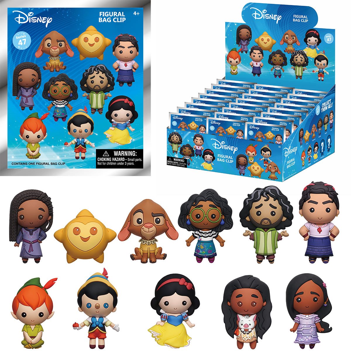 Disney Animation Characters 3D Foam Bag Clip Random 6-Pack