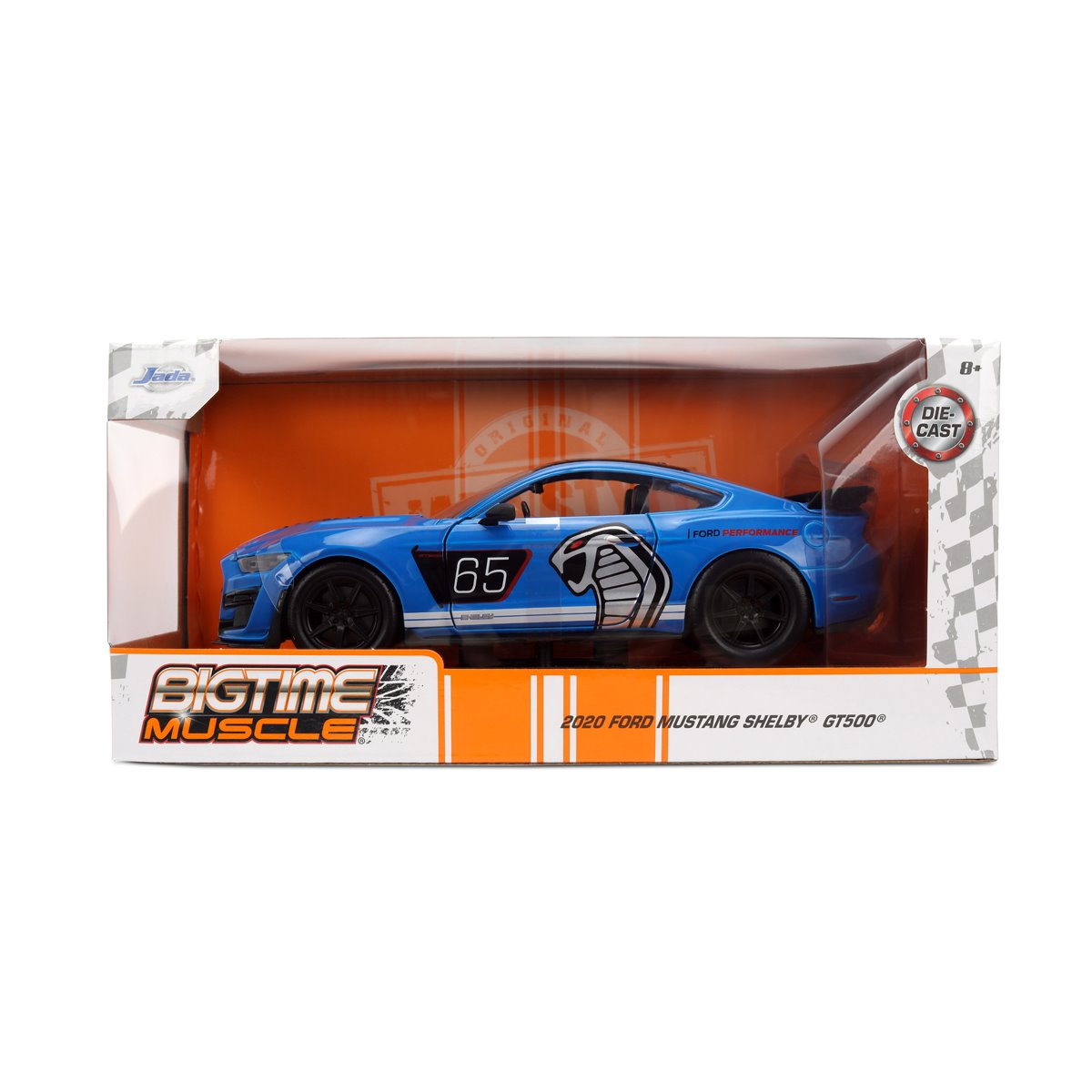 Bigtime Muscle 2020 Blue Ford Mustang Shelby GT500 1:24 Scale Die-Cast Metal Vehicle