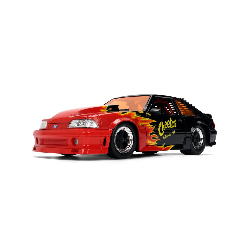 Hollywood Rides Cheetos Flamin' Hot 1989 Ford Mustang GT 1:24 Scale Die-Cast Metal Vehicle with Chester Cheetah Figure